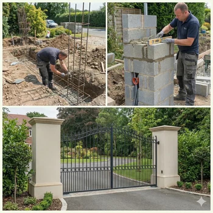 Création de piliers de portail